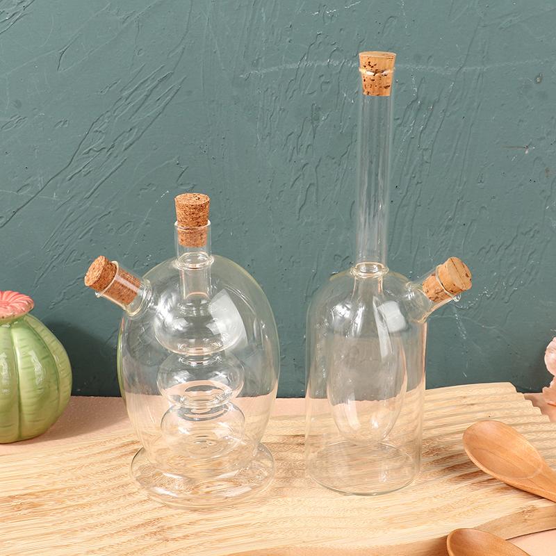 1 szt. 2 w 1 dwuwarstwowa butelka sos olej ocet szklana butelka przyprawy uszczelnione kuchenne butelki do przechowywania słoiki kuchenne narzędzia