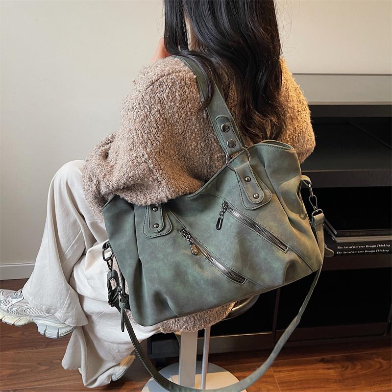 Enkel och färgglad tygväska för damer, trendig axelväska, flerfackig axelväska för vardagsbruk, lämplig för dagligt bruk och shopping