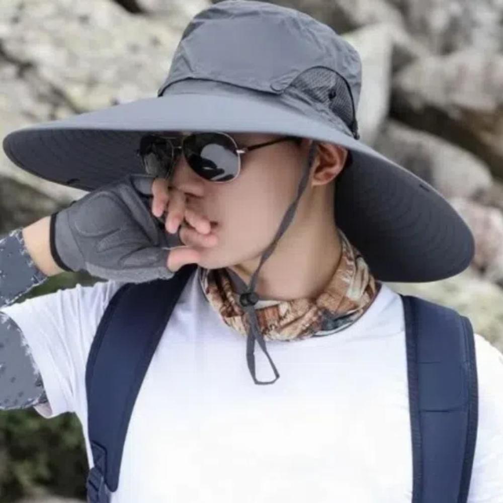 Detachable Hat Top Large Brim Sun Hat Foldable Sun Protection Hat Sports Fisherman Hat  Man