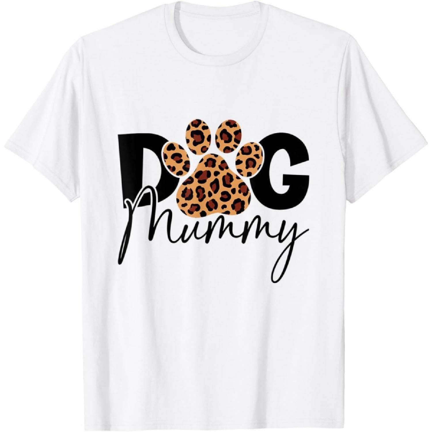 Dog Mummy Leopard Skin Graphic Fur Mummy Funny Dog Lover T-Shirt S