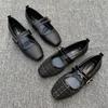 Plaid Print Mary Janes Shoes Women Black Double Buckle Strap Flats Shoes PU Leather Square Toe Casual Ladies Loafers Spring