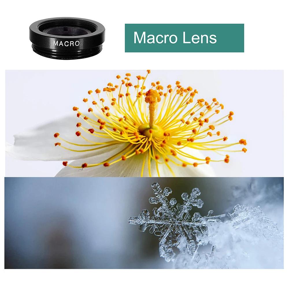 3in1 Fisheye Wide Angle Micro Camera Lens 0.67X Wide Angle Macro Lenses Camera With Clip for iPhone Xiaomi Redmi Huawei 3IN1 Len