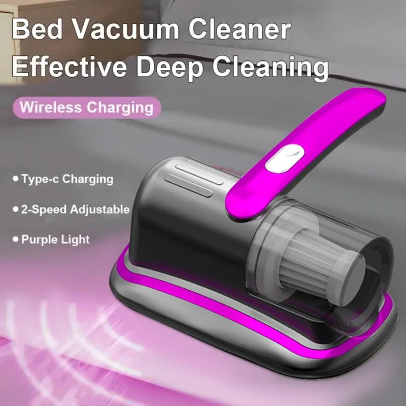 2026 New Wireless Handheld Mattress Vacuum Cleaner with UV-C Light HEPA Filter and Ultrasonic Vibration12KPa for Bed Sofa Car Seat Carpet