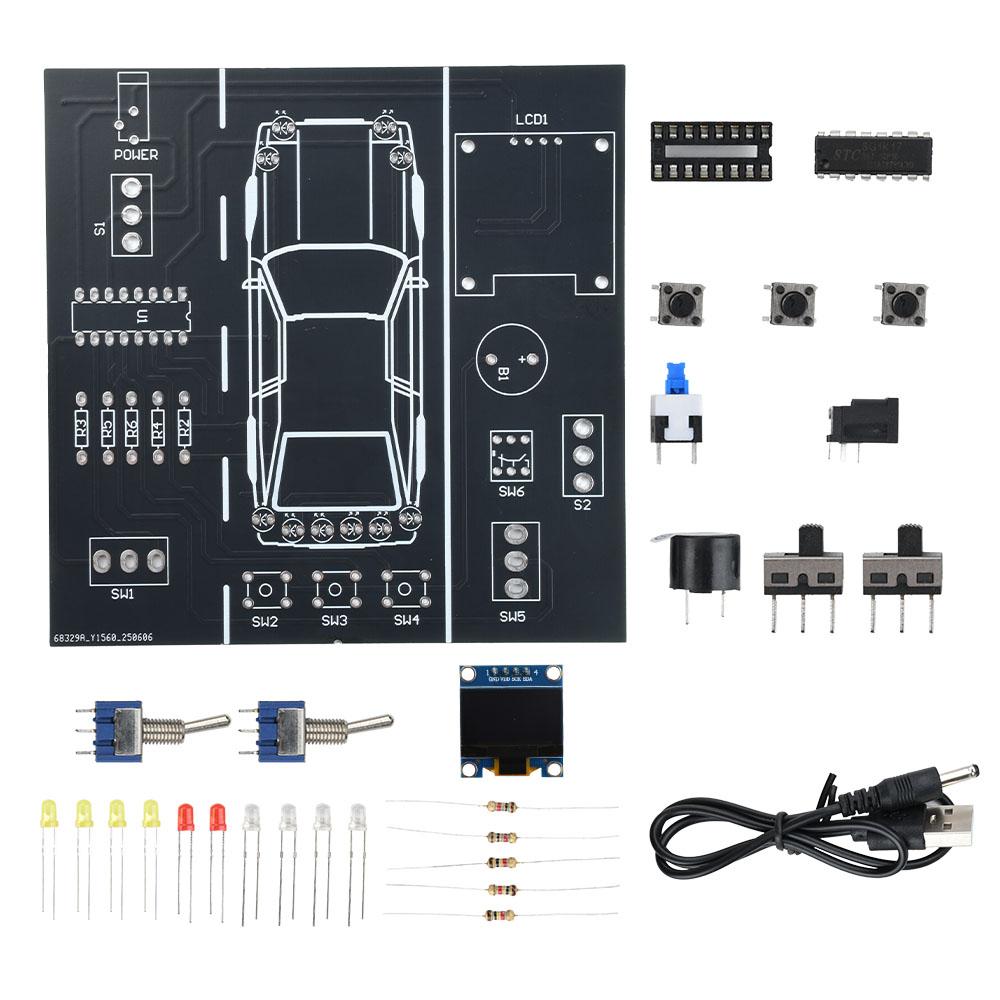 

DC 5V Car Driving Simulator Kit DIY Electronics Soldering Practice Kit DC 3.5×1.35mm Power Connector