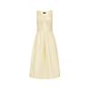 VEROMODA V-Neck Pleated Cotton A-Line Midi Dress