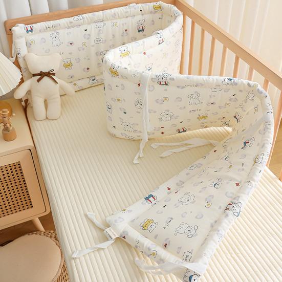 Universal Crib Bumper Soft Crib Side Guard Breathable Cotton Padding for Baby Crib Playpen Side Bed Protection Safe Crib Liner for Boys Girls