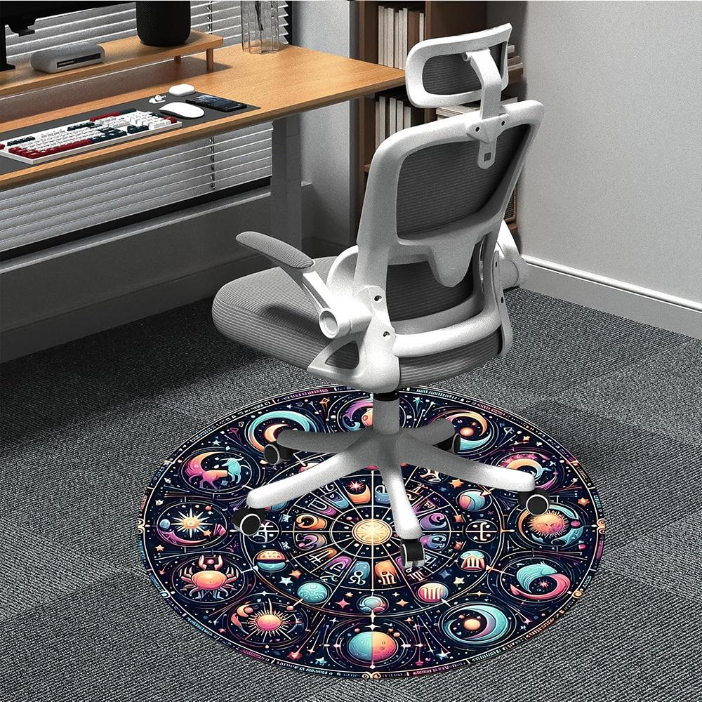

1pc Astrology Wheel Chair Carpet for Office, Soft Comfortable Mat For Office, Living Room, Bedroom, Machine Washable Carpet yy251112048 80cm by 80cm