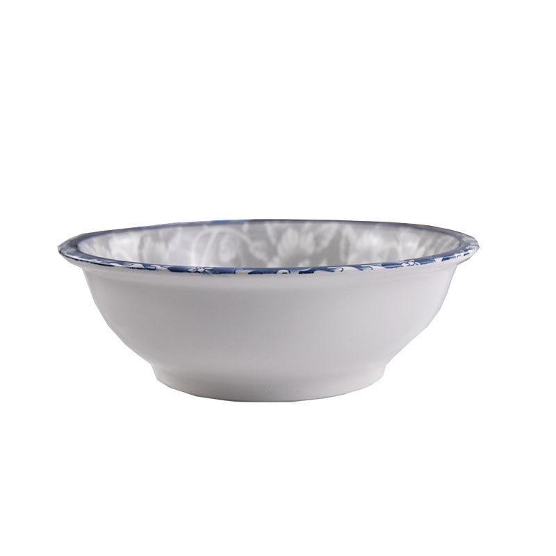 Set of 2 Large Blue & White Ceramic Bowls for Soup, Noodles, or Rice - Versatile Tableware