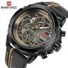 NAVIFORCE Lingxiang 9110 Men's Waterproof Multifunction Sport Quartz Watch with Leather Strap