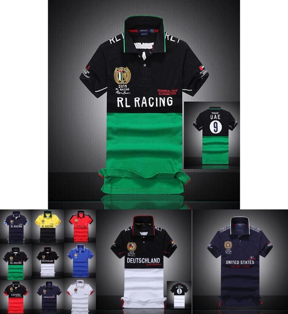 Nuova T-shirt da uomo a maniche corte Rl Racing Misto cotone Comodo Design classico