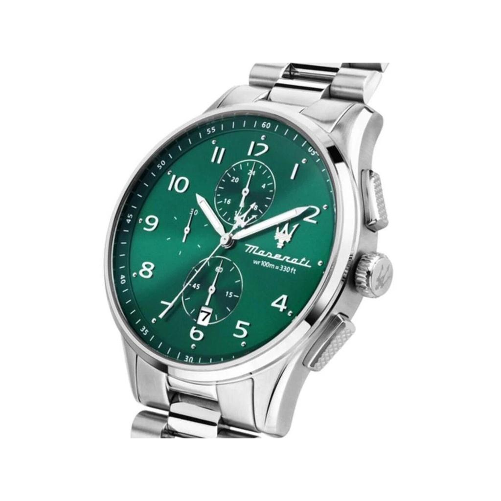 Maserati Sorpasso Chronograph Stainless Steel Green Dial Quartz R8873624006 100M Men's Watch