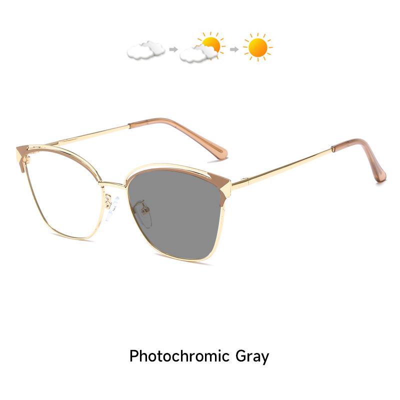New Fashion Photochromic Anti Blue Light Glasses Women Cat Eye   Woman Computer Eyewear