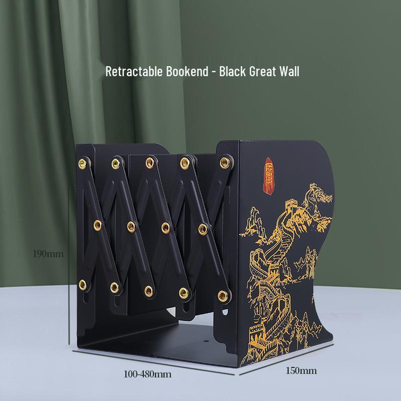 Retractable Desktop Book Holder and Folding Bookshelf with Pen Holder