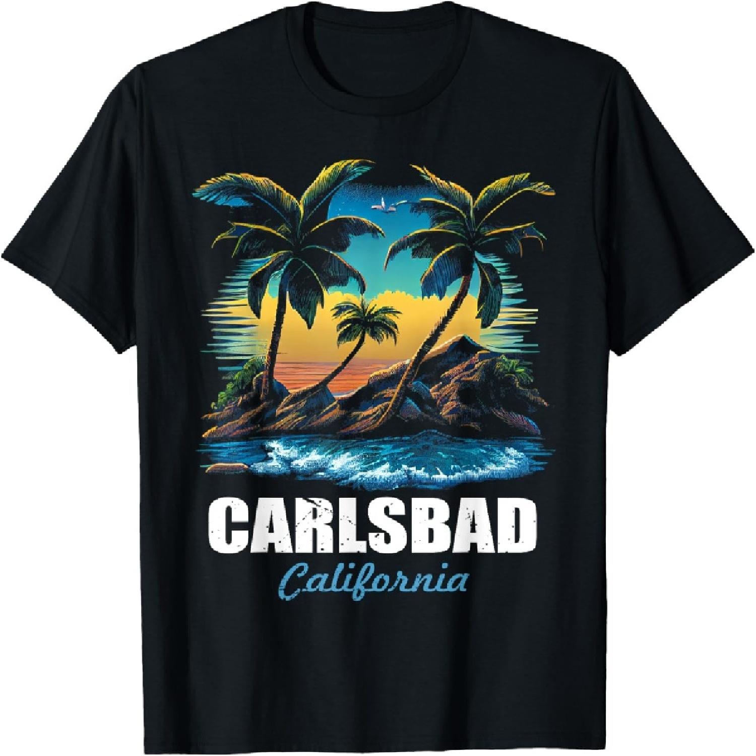 Retro Carlsbad California Sunset Vintage Vacation Souvenir T-Shirt XXXXXL разноцветный