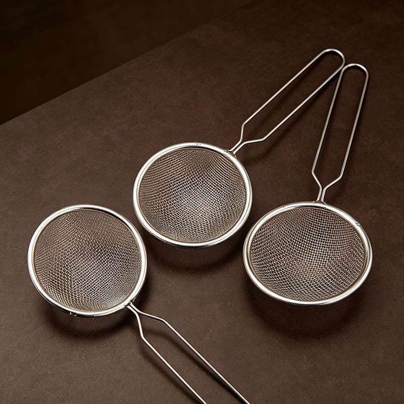 Stainless Steel Colander for Filtering Soy Milk, Juice, Kitchen Strainer, Noodle Cooking Ladle, Empty Handle Oil Net, Oil Straining Net, Filtering Net