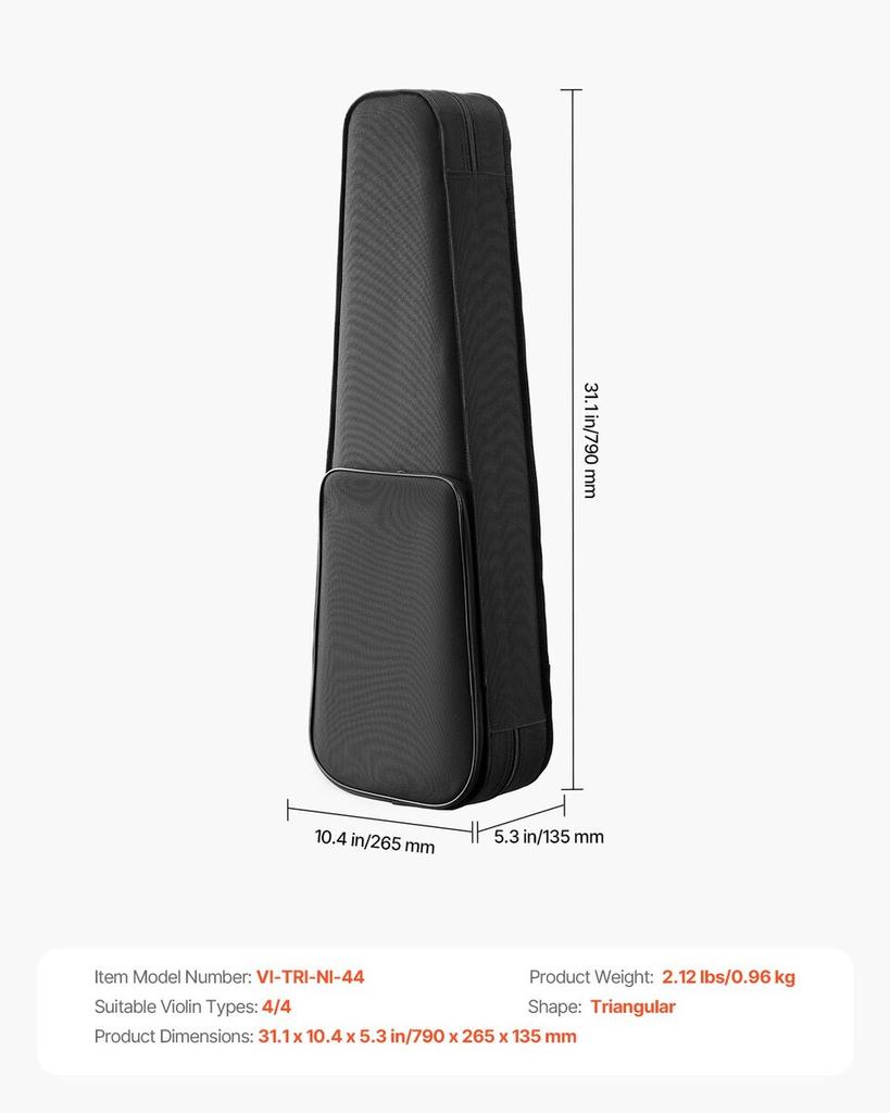 Portable Nylon Fabric 4/4 Full Size Violin Case Anti-Scratch Carrying Bag