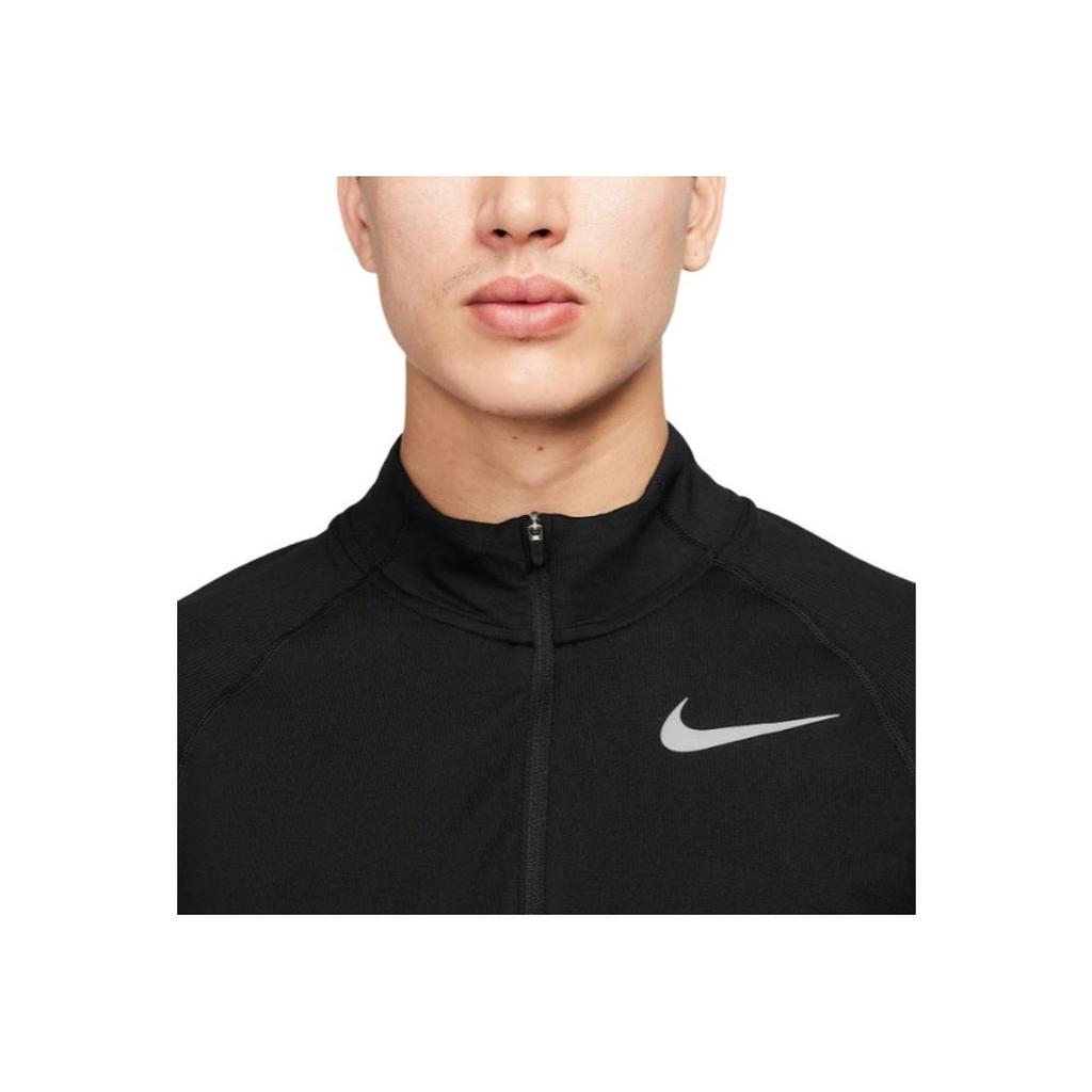 Nike Element Dri-Fit Logo Stand Collar Running Long Sleeve Raglan Quick-Dry Loose T-Shirt Men Tops Black AH8974-010