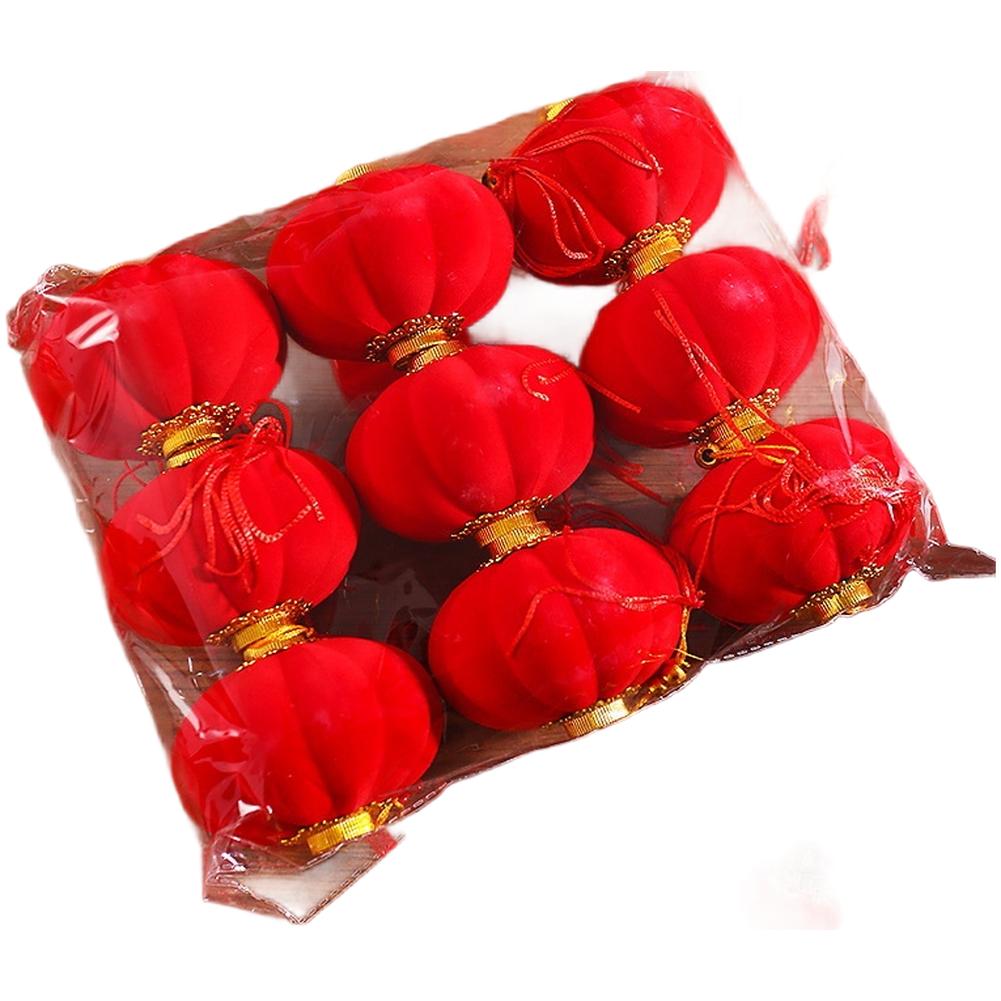 Indoor Outdoor Flocking Lanterns for Chinese New Year Festival Party Decor