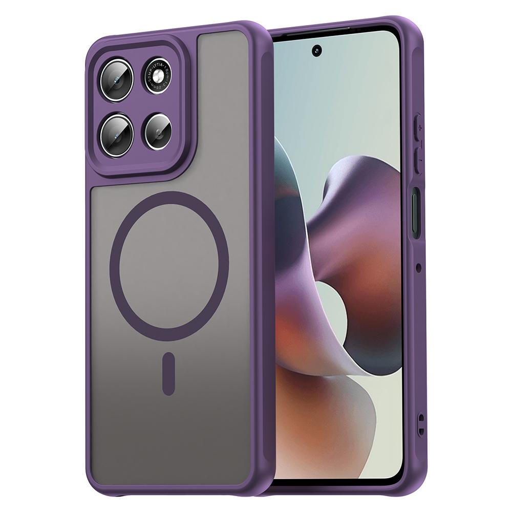 

Чехол для Motorola Moto G56 5G, совместимый с MagSafe, противоударный, из ПК+ТПУ Purple