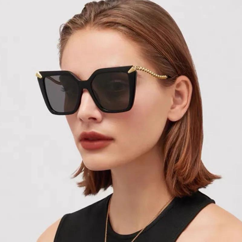 Metal Snake Sunglasses Women For Female Luxury Brand Designer Sun Glasses Punk Popular Vintage Big Frame Sexy Lady Shades Uv400