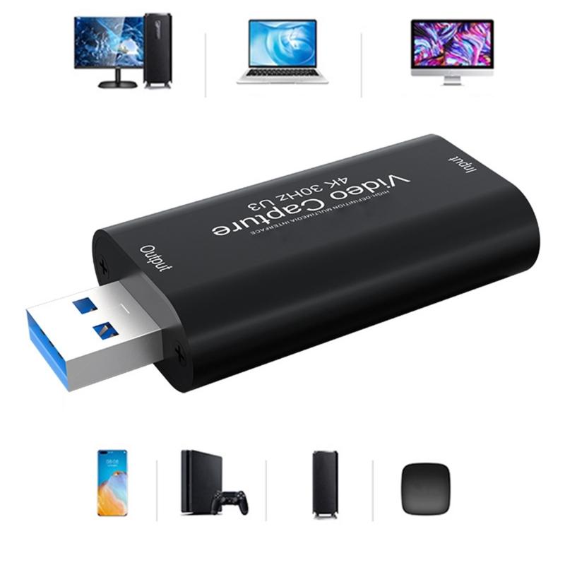 HDMIcomaptible To USB 3.0 Capture Adapter 4K Input And 1080P Output for Smooth Video and Sound Transmission