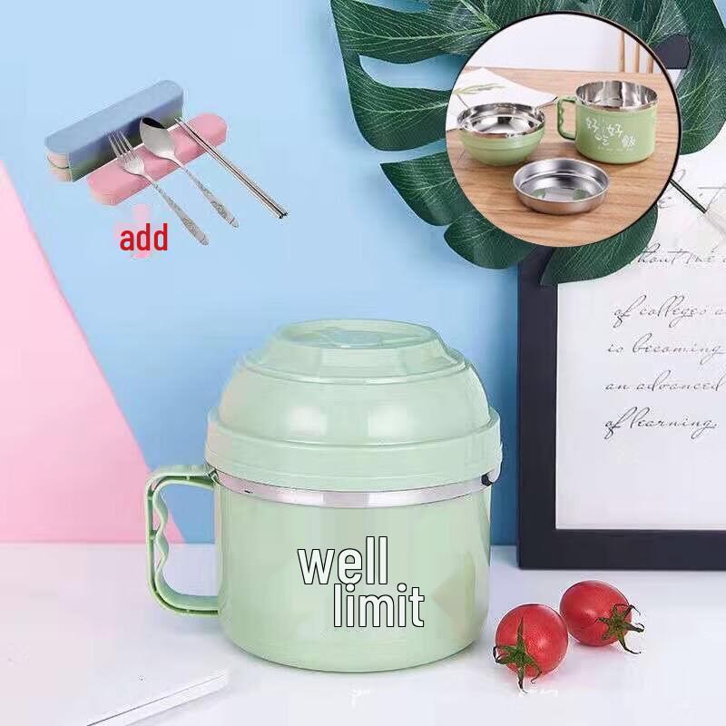 ZISIZ 304 Нержавеющая сталь Изолированный Ланч-бокс и Миска для лапши Набор из 2 штук с приборами