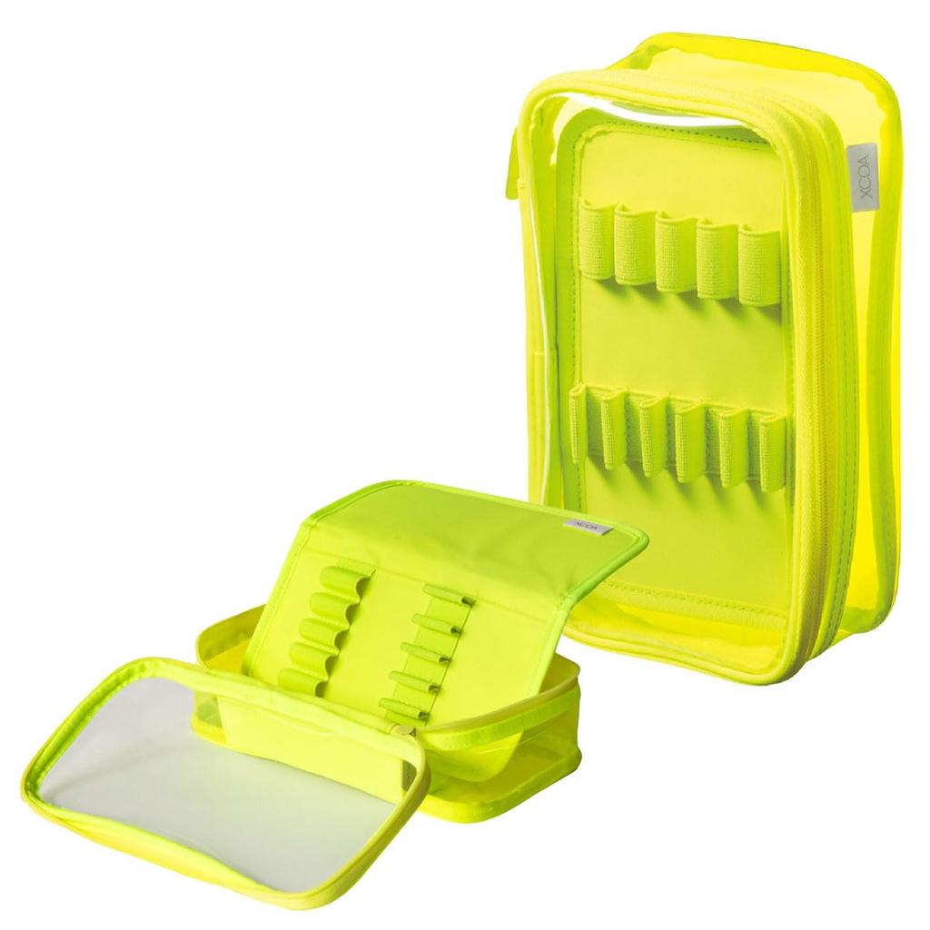LIHIT LAB XCOA Reversible Clear Pen Neon Yellow Case, A3800-5