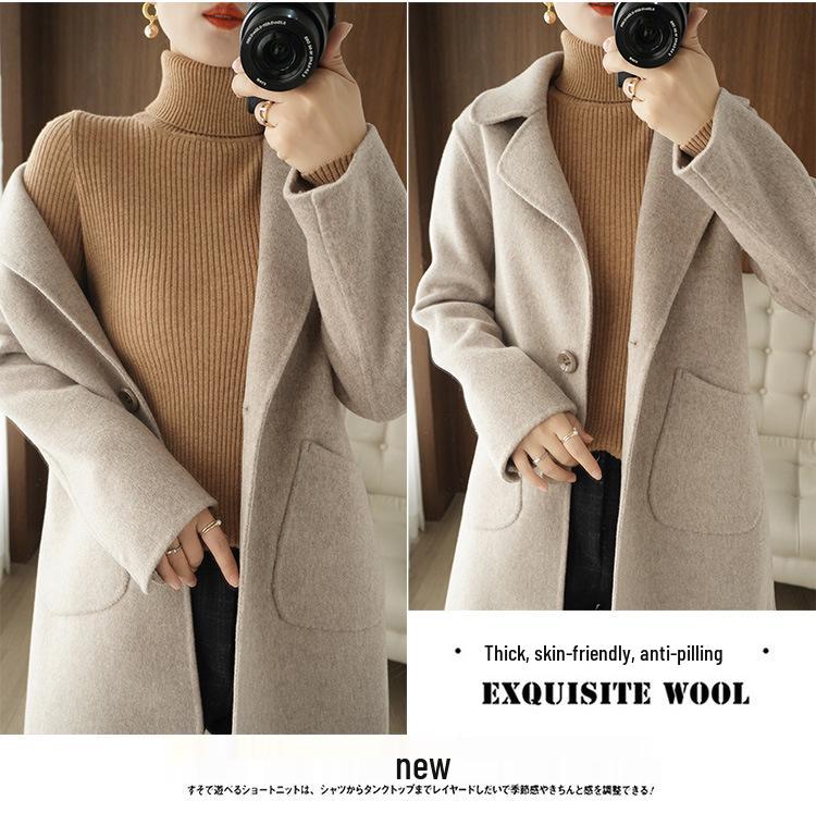 Damen Pullover mit hohem Kragen aus Wollstrick: Schmale Passform, Langarm, Verdickte Basisschicht, Perfekt für Herbst und Winter 2023.