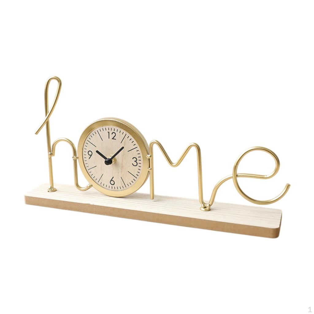Artistic Clock Sculpture Table Timepiece Free Standing 32.2x6x17.5cm for Living Room