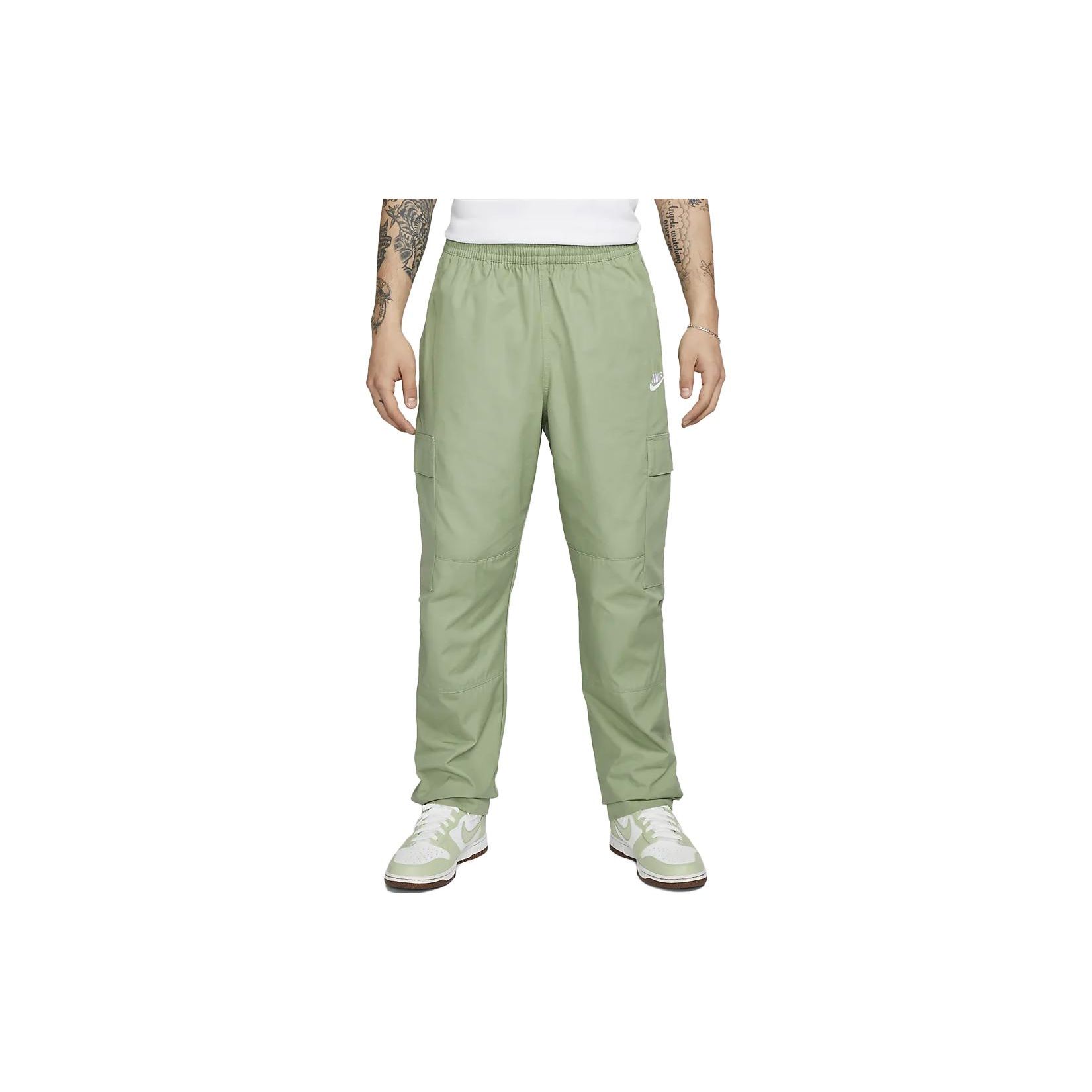 Nike Club Solid Logo Elastic Waist Straight Leg Casual Pants Men bottoms Olive-Green DX0613-386 M