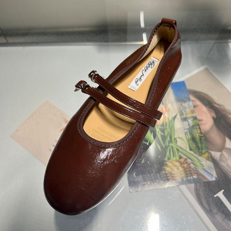 Fashion Footwear Round Toe Ladies Mary Janes Flats Shoes Soft Female Buckle Strap Fashion Shallow Women Flats With Shoes  lady