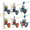 N501U-504U Medieval Castle Knight Building Blocks Figures Four Side UV Printing King Warhorse Weapons Accessories Toys Kid Gifts