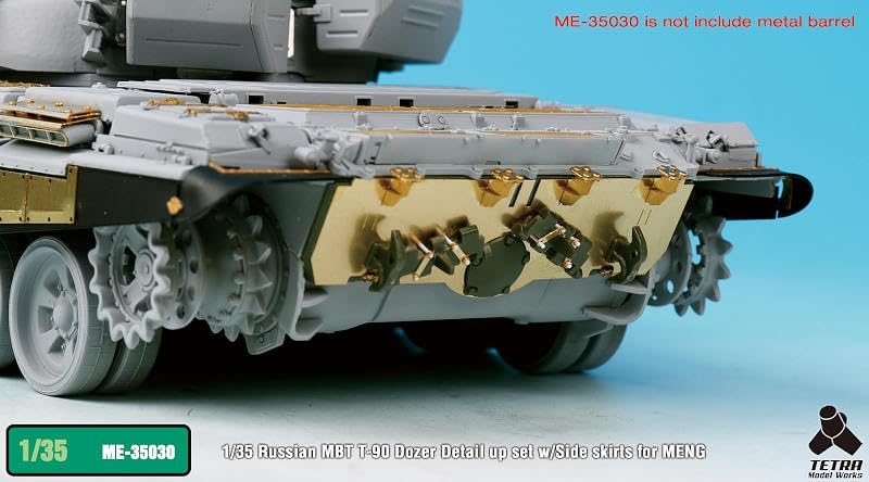 Tetra Model scale ME Series Russian Tank with Dozer Blade and Side Skirts Plastic Model Parts ME3530 1/35 T-90 (MEN)