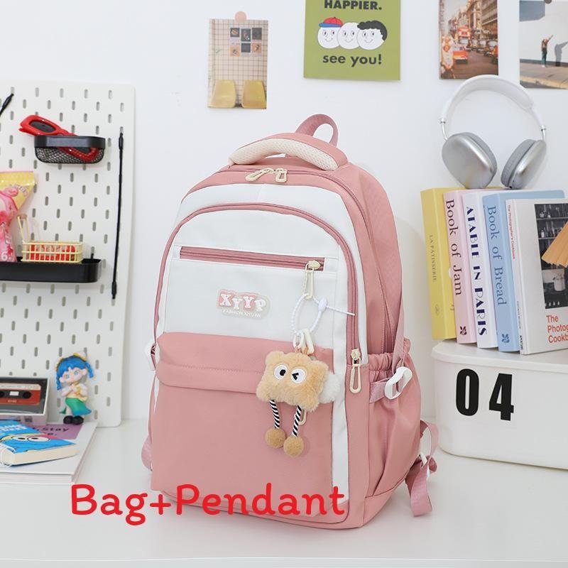 

Oxford Cloth Student Backpack With Large Capacity And Arched Shoulder Straps For School Use рожевий