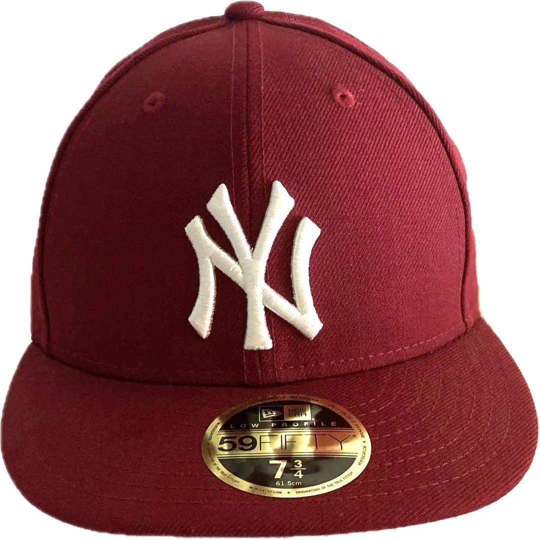 Used Yankees KITH 59FIFTY Burgundy Cap 7 3/4