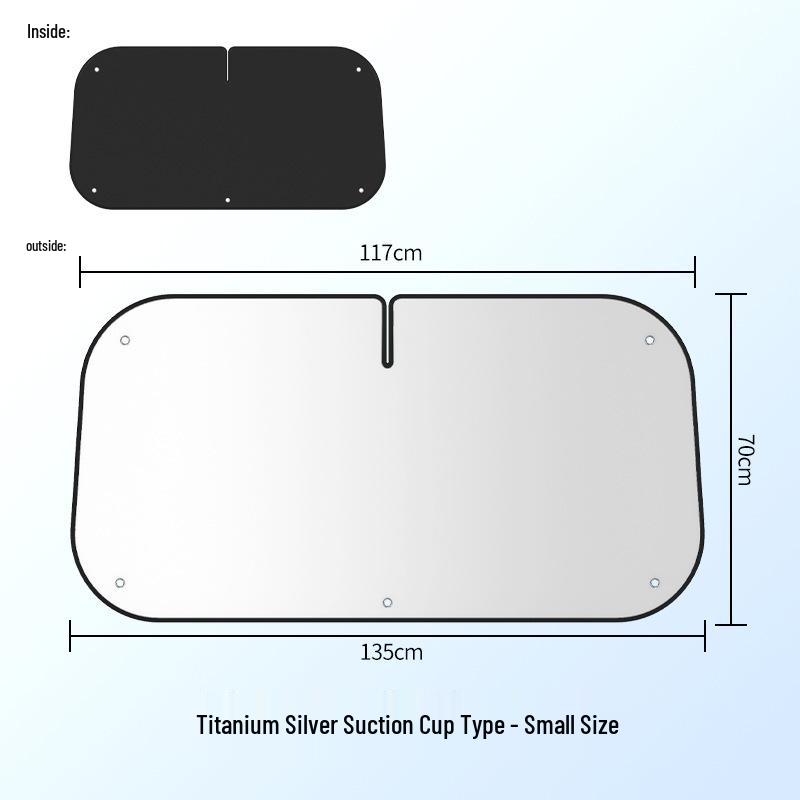 Silver-Coated Car Sunshade Set: Summer Sun Protection Heat Insulation, Visor & Front Windshield Curtain