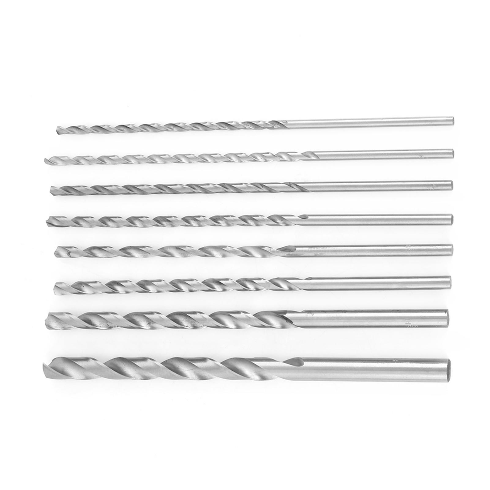 

8pcs Extra Long High speed Steel Straight Shank Twist Drill Bit Tool 4 10mm For Wood