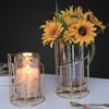 Romantic Candlestick Decoration Living Room Dining Table High-end Iron Candle Decoration Props Utensils Candle Jars with Lid