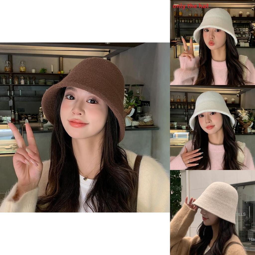 Winter Solid Color Bucket Hat For Women Fall Korea Style Cozy Sun Shield For Casual Outdoor Wear