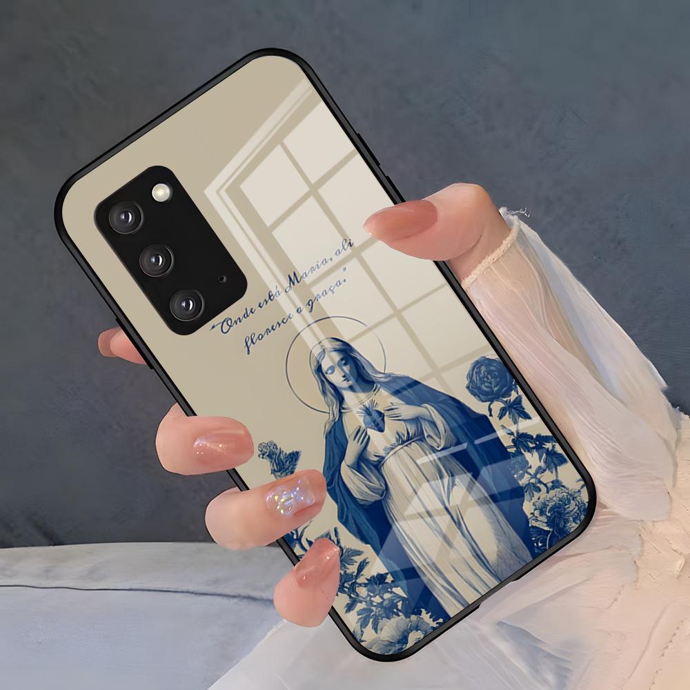 

Virgen Mary Virgin Bible Phone Case For Samsung S26 S25 Plus S20 S20 Plus S22 Ultra S23 FE S21 Plus S21 Ultra Glass Cover Samsung S23 Plus