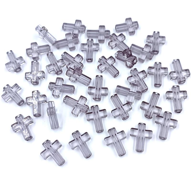 

Креативные свободные бусины-разделители, 20 шт./упак., аксессуары, ювелирные изделия, акриловые бусины-крестики 13*16 мм, прозрачные, новые для изготовления своими руками серый