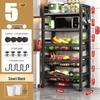 Multi-Layer Kitchen Storage Rack with Wheels for Microwave and Vegetables