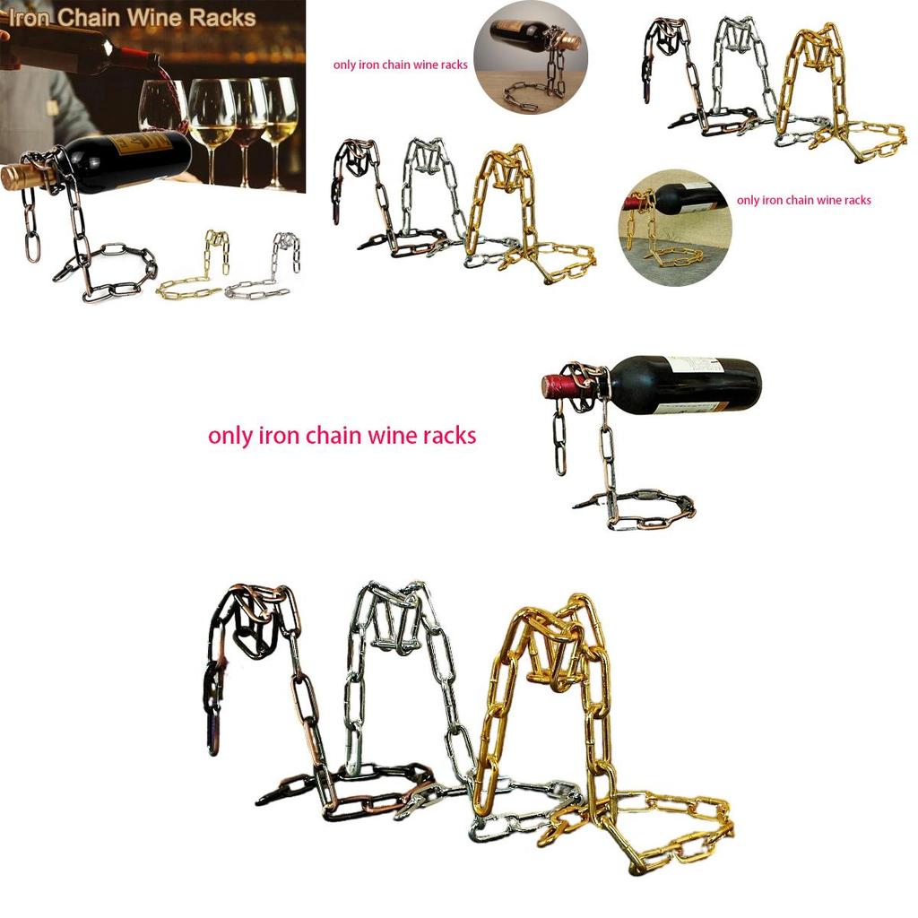 Kitchen Decor Essential Chain Wine Rack Available In Silver Gold And Antique Bronze