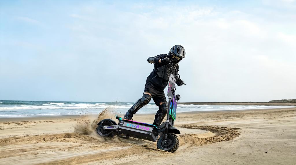 APEFOX T90 Ultra Pneus Off-Road de 13 Polegadas Patinete Elétrico 10000W Motores Duplos 72V40Ah, Freios a Disco Hidráulicos Autonomia 130-150KM Carga Máxima 150kg