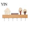 Heavy Duty Key Hanger Wooden Holder, Solid Wood Organizer with 6 Hooks, Modern Kitchen Tool Wall Mounted for Entryway And Office Storage