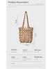 ENSPT Handwoven Wooden Bead Shoulder Bag - Women's Summer Niche Design