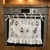 with Pockets Oven Skirt Rustic Kitchen Cabinet Curtains  Kitchen Decor