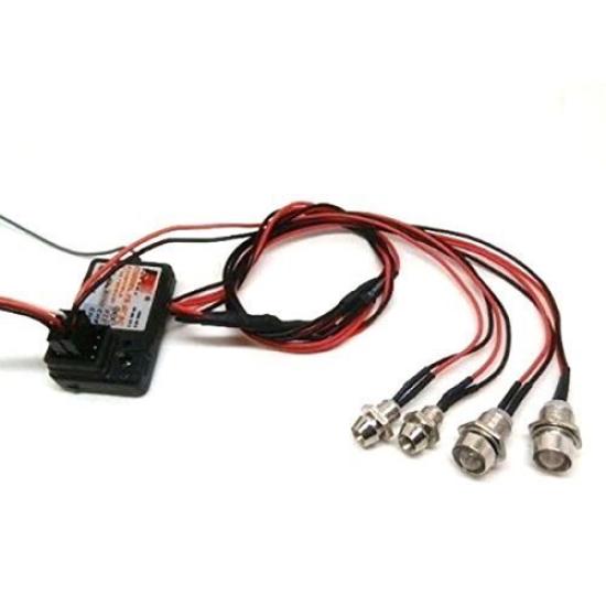Kalevel RC Car LED Light Unit Light Taillights and Headlights for RC RC Model and RC LED Lights for HSP Tamiya D3 White 5mm and 2 Red 4-LED Kit, Cars,