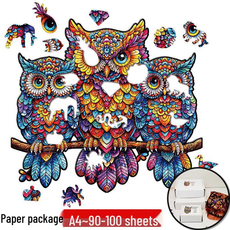 Irregular Animal Dog Penguin Wooden Puzzle in Stock