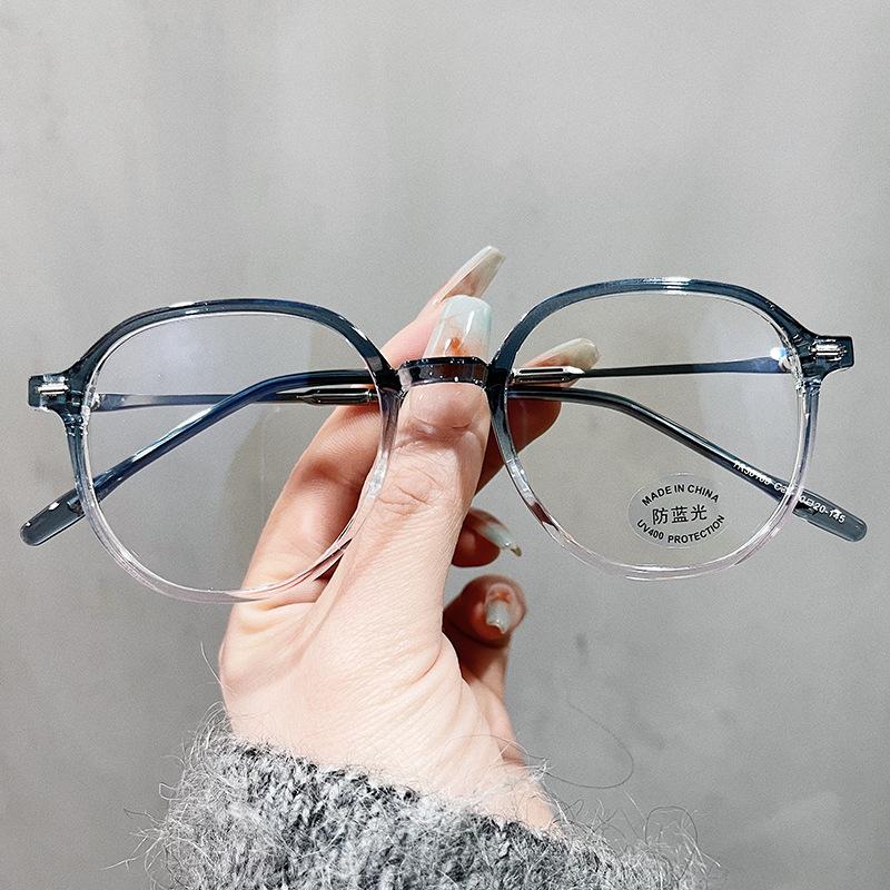 Transparent Round Frame Computer Reading Glasses Women Men Rivets TR90 Anti Blue Light Blocking Eyeglasses Fashion Clear Glasses
